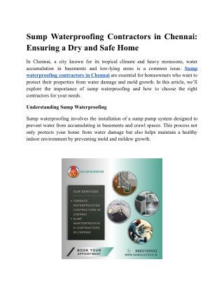 Sump Waterproofing Contractors pdf