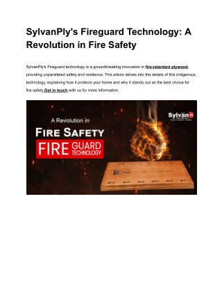 SylvanPly's Fireguard Technology_ A Revolution in Fire Safety