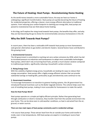 Future of Heating Heat Pumps Revolutionising Home Heating