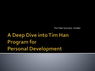 Tim Han Program for Personal Development
