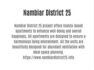 Nambiar District 25 units