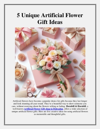 5 Unique Artificial Flower Gift Ideas