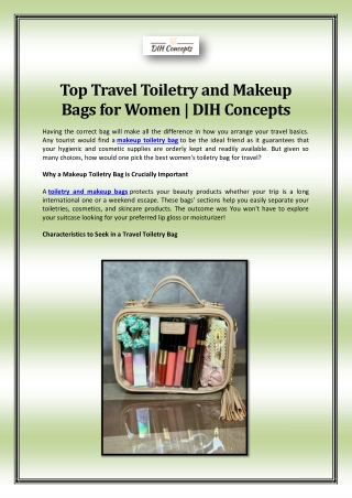 Top Travel Toiletry and Makeup Bags for Women | DIH Concepts