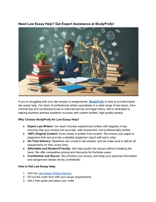 Need Law Essay Help