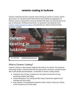 ceramic coating in lucknow