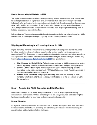 How to Become a Digital Marketer in 2024