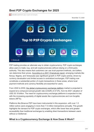 Best P2P Crypto Exchanges for 2025