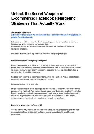Unlock the Secret Weapon of E-commerce Facebook Retargeting Strategies That Actually Work