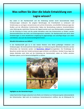 Was sollten Sie über die lokale Entwicklung von Lagna wissen