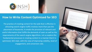 How to Write Content Optimized for SEO - Kinsh Technologies