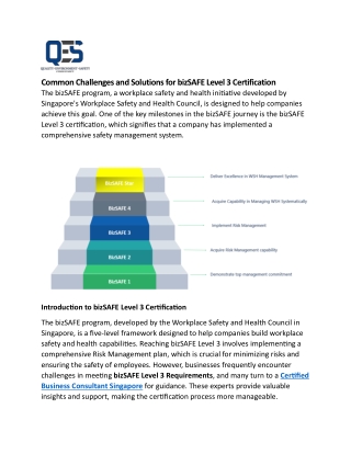 Common Challenges and Solutions for bizSAFE Level 3 Certifications