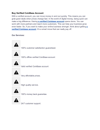 Buy Verified CoinBase Account