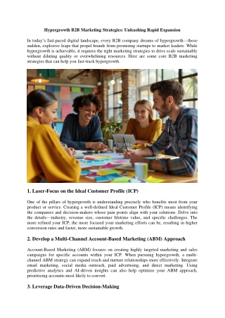 Hypergrowth B2B Marketing Strategies Unleashing Rapid Expansion