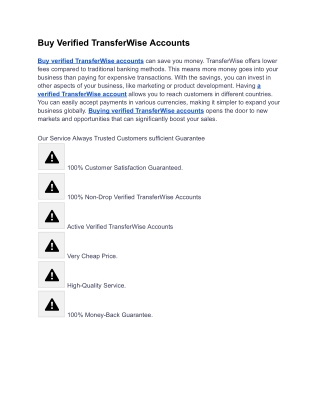 Buy Verified TransferWise Accounts