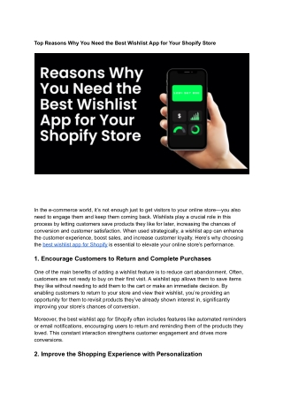 Top Reasons Why You Need the Best Wishlist App for Your Shopify Store