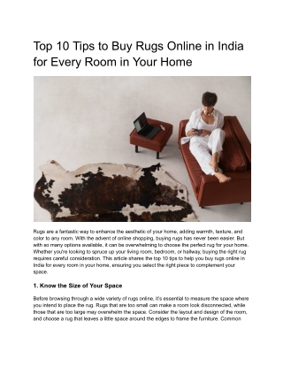 Top 10 Tips to Buy Rugs Online in India for Every Room in Your Home