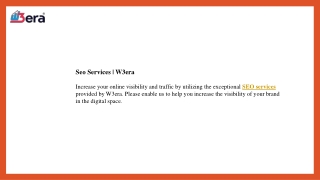 Seo Services  W3era