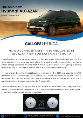 How Advanced Safety Technologies in Alcazar Keep You Safe on the Road