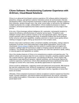 CXone Software_ Revolutionizing Customer Experience with AI-Driven, Cloud-Based Solutions