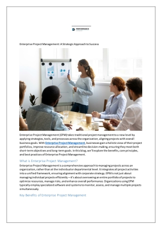 Enterprise Project Management: A Strategic Approach to Success