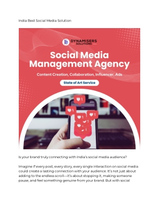 India Best Social Media Solution