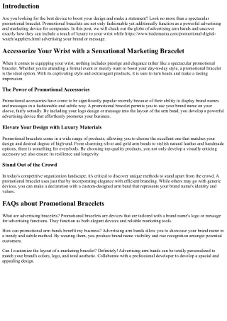 Equip Your Wrist with a Spectacular Promotional Bracelet