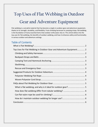 Top Uses of Flat Webbing in Outdoor Gear and Adventure Equipment
