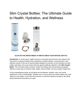 Slim Crystal Bottles_ The Ultimate Guide to Health, Hydration, and Wellness