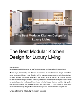 The Best Modular Kitchen Design for Luxury Living