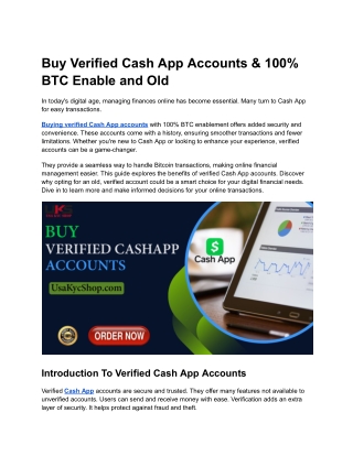 Buy Verified Cash App Accounts & 100% BTC Enable and Old (2)