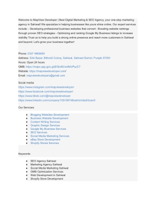 MapView Developer  Best Digital Marketing & SEO Agency