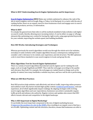 What is SEO Understanding Search Engine Optimization and Its Importance