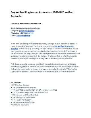 Most Talented  Site To Buy Verified Crypto