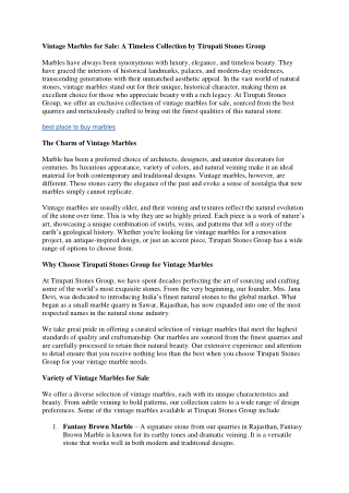 Vintage, Antique, Old, Bulk Marbles for Sale - Tirupati Stones Group