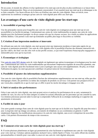 Les avantages d'une carte de visite digitale pour les start-ups