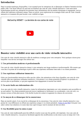 Boostez votre visibilité avec une carte de visite virtuelle interactive