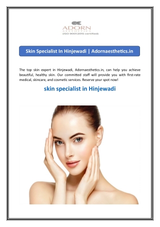 Skin Specialist In Hinjewadi  Adornaesthetics.in