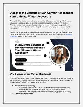 Discover the Benefits of Ear Warmer Headbands_ Your Ultimate Winter Accessory