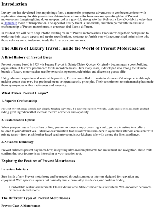 The Allure of Luxury Travel: Inside the World of Prevost Motorcoaches