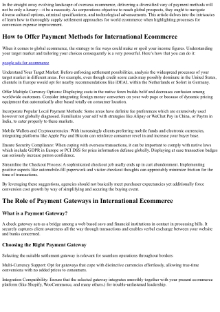 How to Offer Payment Methods for International Ecommerce