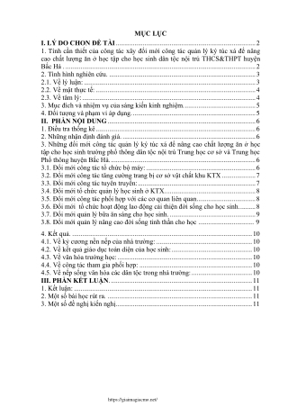 Nâng cao chất lượng ăn ở học tập cho học sinh dân tộc huyện Bắc Hà