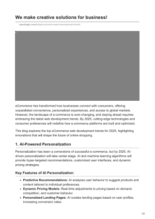 eCommerce Web Development Trends to Watch in 2025