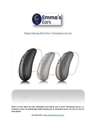Cheap Hearing Aids Erina | Emmasears.com.au