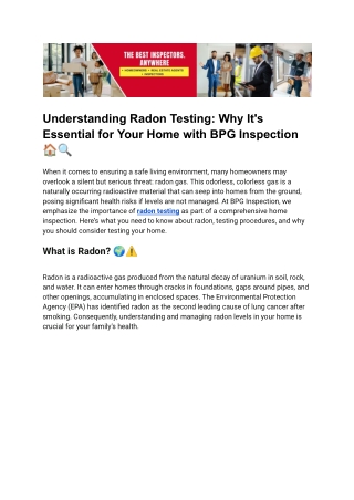 Breathe Easy: Essential Radon Testing for Your Home