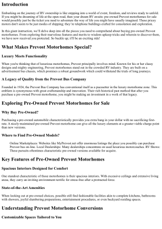 Your Dream RV Awaits: Pre-Owned Prevost Motorhomes for Sale