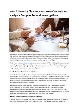 Security Clearance Attorney