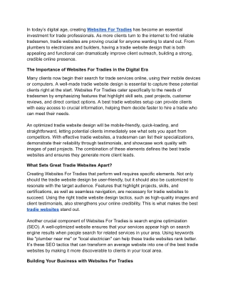 What Features Should Every Tradie Include on Their Website?