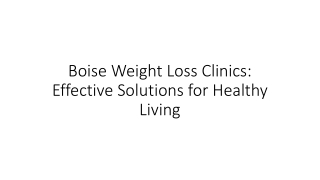 Boise Weight Loss Clinics Effective Solutions for Healthy Living