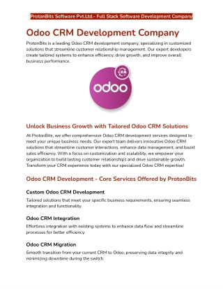 Odoo CRM Development Company | Hire Odoo CRM Developers