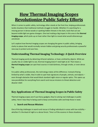thermal imaging scope